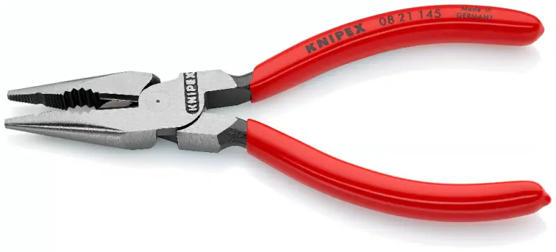 Kleště kombinované úzké ploché KNIPEX 08 21 145 145 mm - leštěná hlava, černěné (K 8 21 14 5)